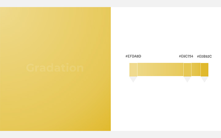 グラデーションパターン黄（RGB：#EFDA8D）