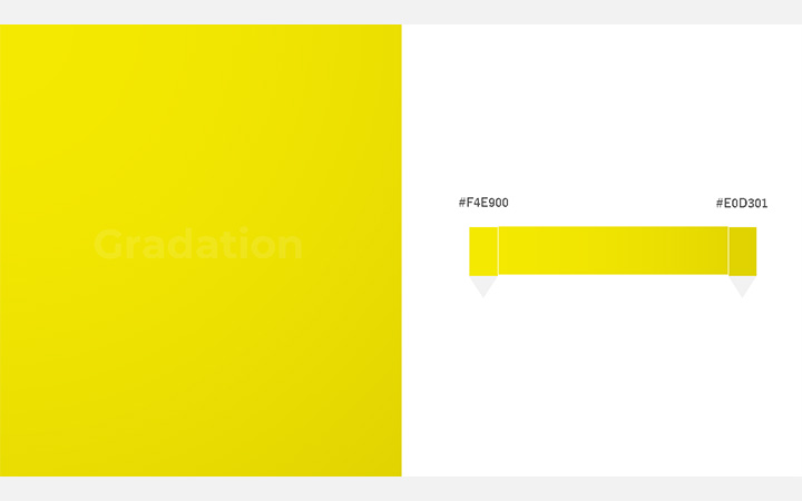 グラデーションパターン黄（RGB：#F4E900）