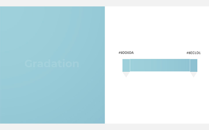 グラデーションパターン薄青（RGB：#9DD0DA）