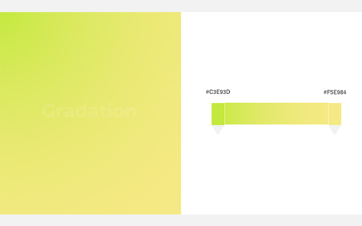 グラデーションパターン緑黄（RGB：#C3E93D）