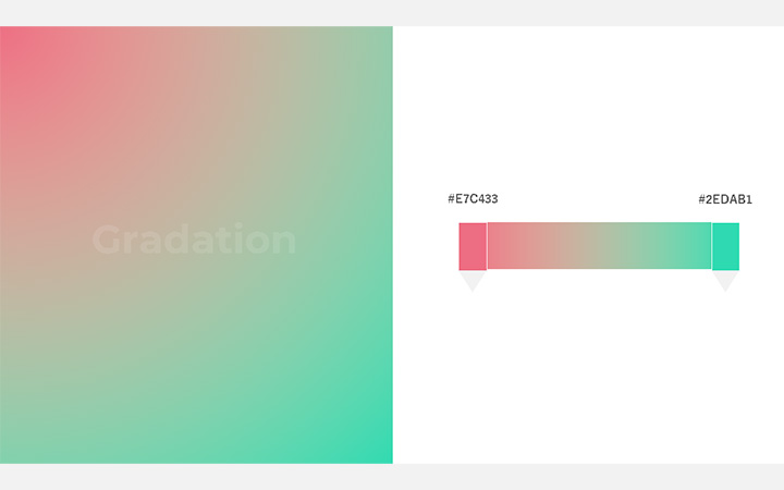 グラデーションパターン赤緑（RGB：#E7C433）