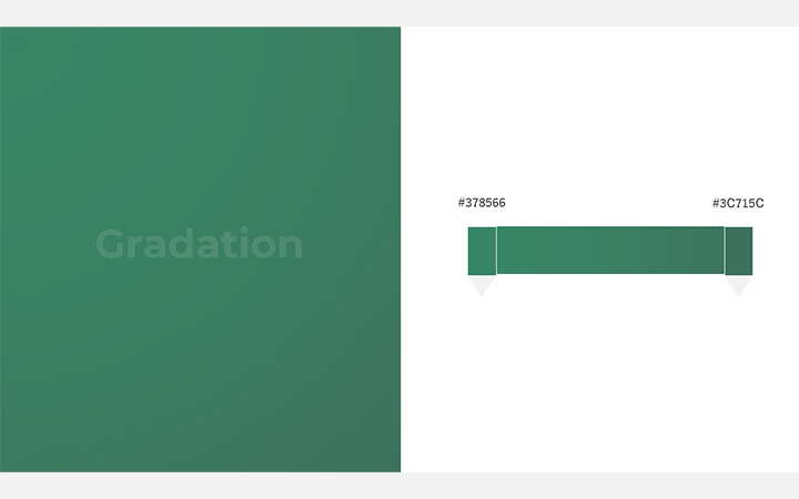 グラデーションパターン：深緑（RGB：#378566）