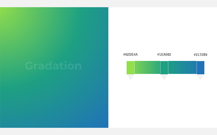 グラデーションパターン：緑青（RGB：#92DE4A）