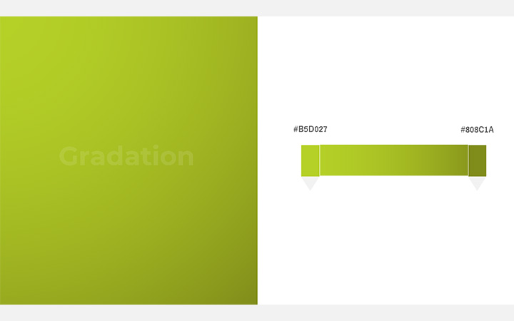 グラデーションパターン：黄緑（RGB：#B5D027）