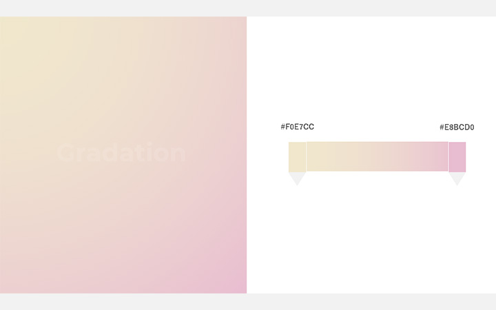 グラデーションパターン：黄紫（RGB：#F0E7CC）