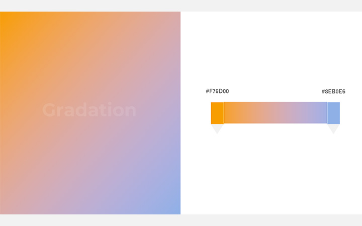 グラデーションパターン：オレンジ青（RGB：#F79D00）