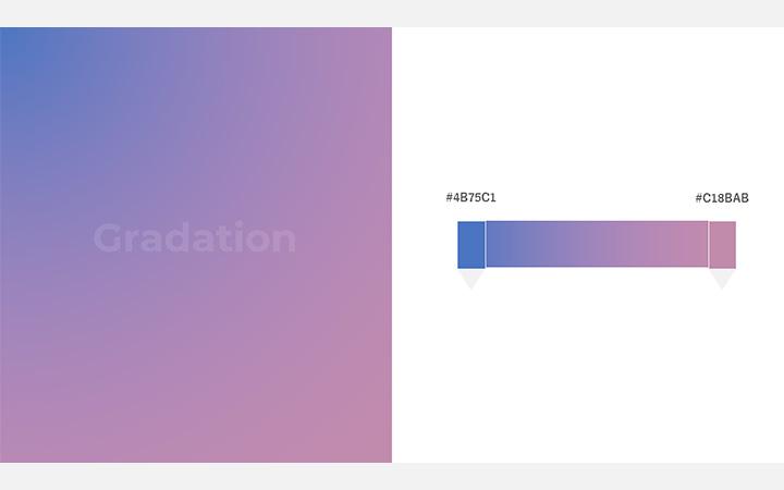 グラデーションパターン：青紫（RGB：#4B75C1）
