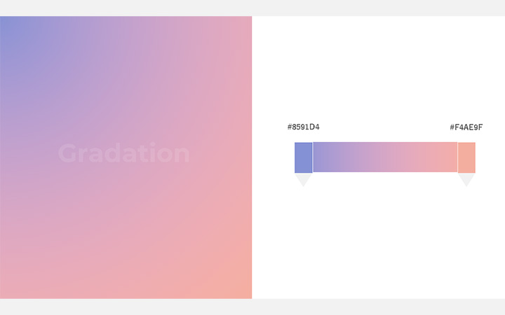 グラデーションパターン：紫桃（RGB：#8591D4）