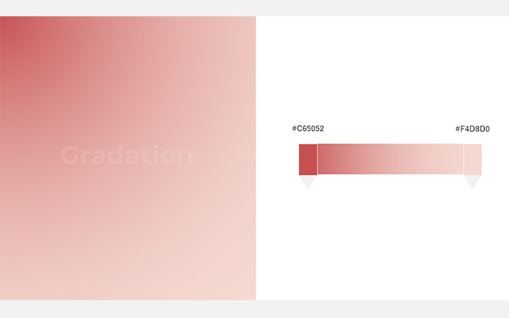 グラデーションパターン：赤（RGB：#C65052）
