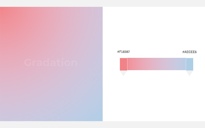 グラデーションパターン：赤青（RGB：#F18387）