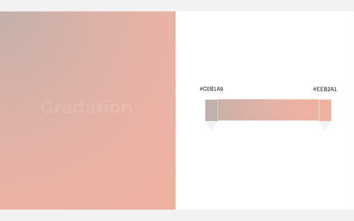 グラデーションパターン：オレンジ（RGB：#C0B1A9）