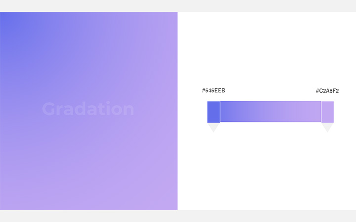 グラデーションパターン：紫（RGB：#646EEB）