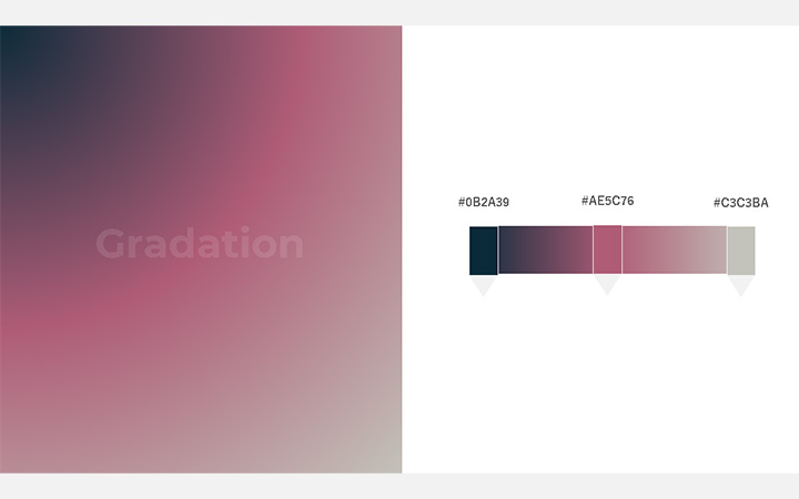 グラデーションパターン：青紫（RGB：#0B2A39）