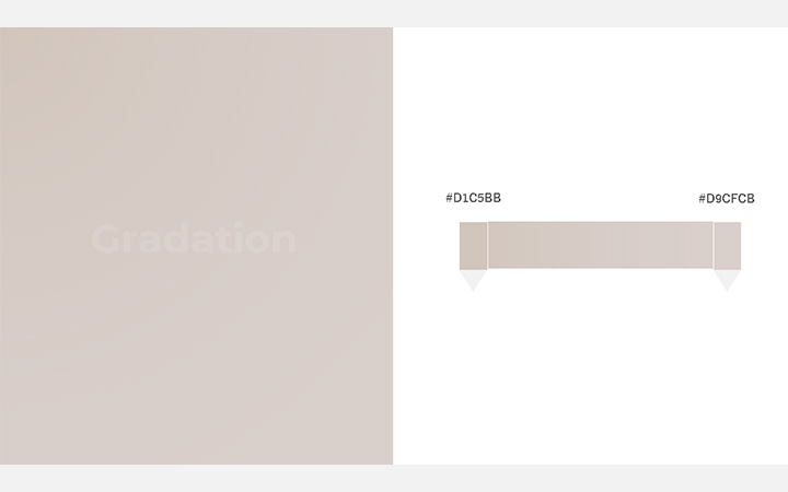 グラデーションパターン：ベージュ（RGB：#D1C5BB）