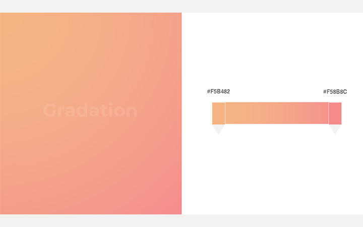 グラデーションパターン：オレンジ（RGB：#F5B482）