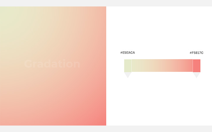 グラデーションパターン：オレンジ（RGB：#E5EACA）