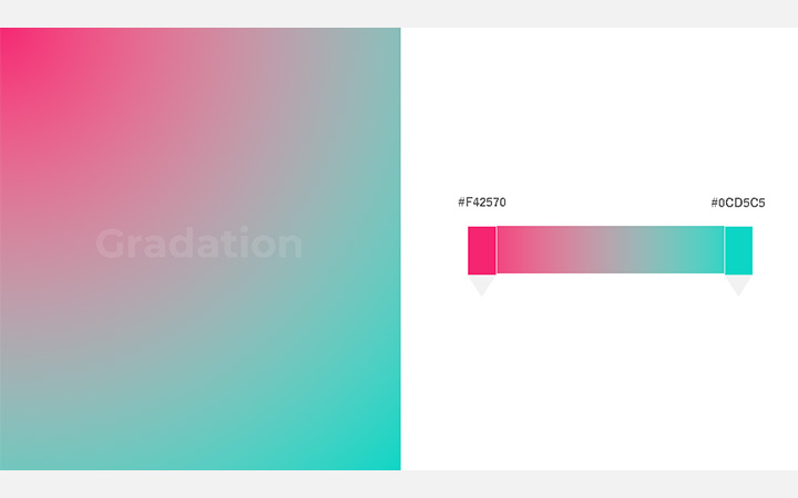 グラデーションパターン：桃緑（RGB：#F42570）