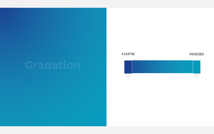 グラデーションパターン：深青（RGB：#1A3F90）