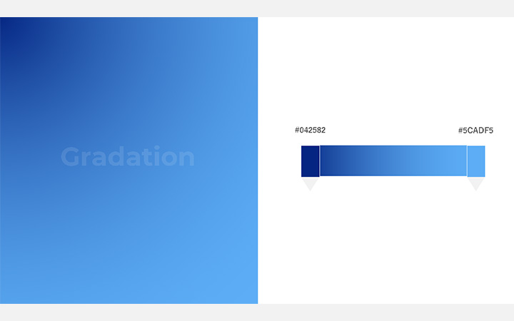 グラデーションパターン：青（RGB：#042582）