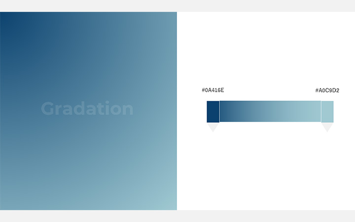 グラデーションパターン：薄青（RGB：#0A416E）