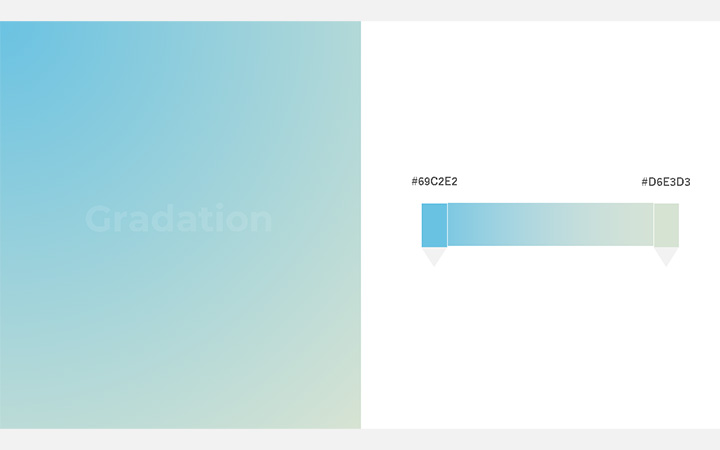 グラデーションパターン：薄青（RGB：#69C2E2）