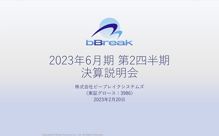株式会社ビーブレイクシステムズのIR・決算