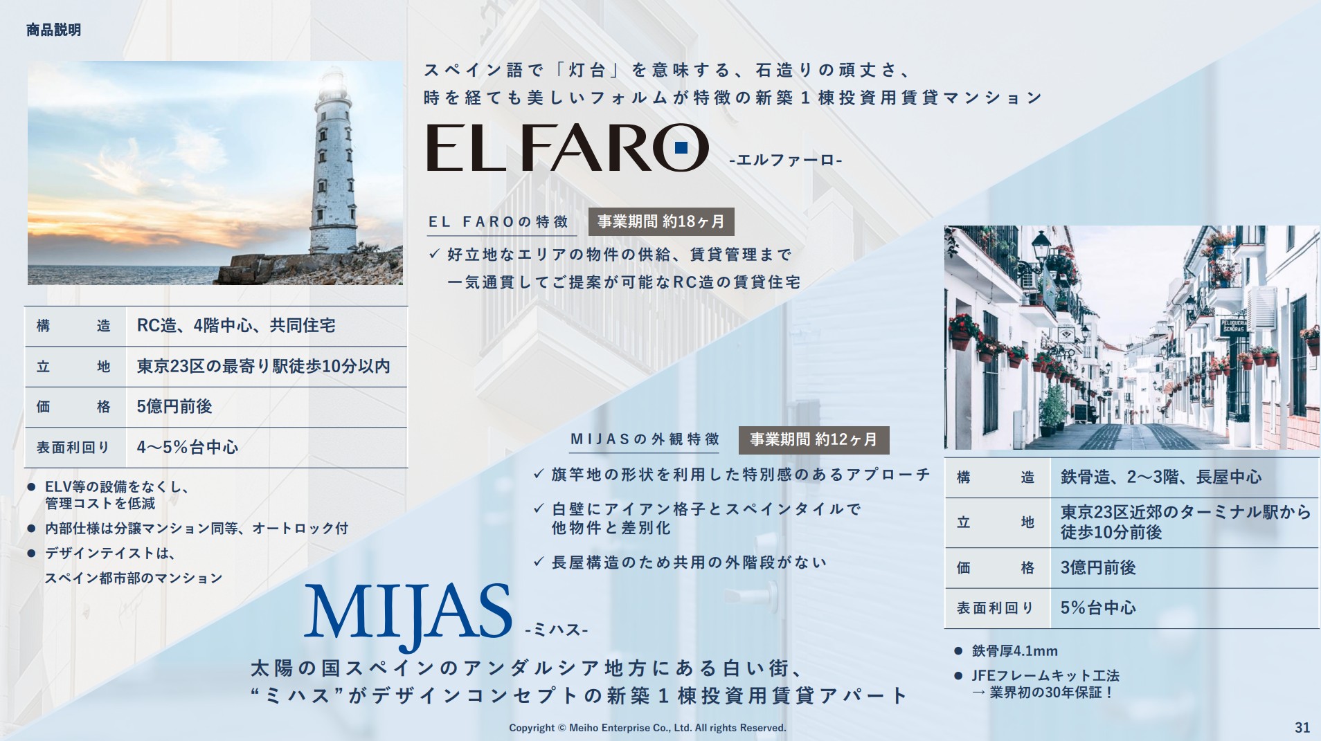 株式会社明豊エンタープライズのIR・決算:商品説明